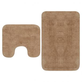 ARDEBO.de - Badematten-Set 2-tlg. Stoff Beige