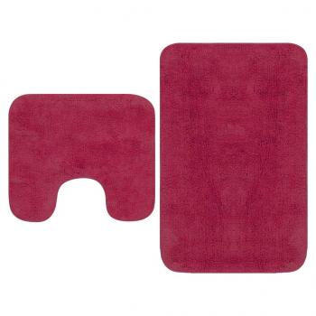 ARDEBO.de - Badematten-Set 2-tlg. Stoff Fuchsia