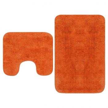 ARDEBO.de - Badematten-Set 2-tlg. Stoff Orange