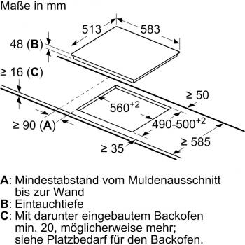 Bosch PKN645FP2E Serie 6 Autarkes Glaskeramik-Kochfeld, 60 cm breit, mit Rahmen aufliegend, Direct Select, schwarz