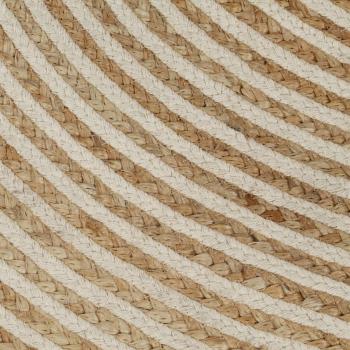 Teppich Handgefertigt Jute mit Spiralen-Design Weiß 150 cm