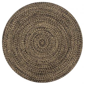 ARDEBO.de - Teppich Handgefertigt Jute Schwarz und Natur 120 cm