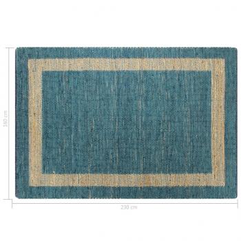 Teppich Handgefertigt Jute Blau 160x230 cm