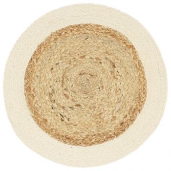 Tischsets 4 Stk. Natur 38 cm Rund Jute und Baumwolle 