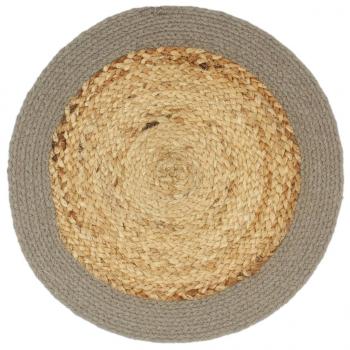 Tischsets 4 Stk. Natur und Grau 38 cm Jute und Baumwolle