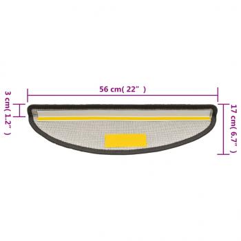 15 Stk. Treppenmatten Dunkelgrau 56 x 17 x 3 cm