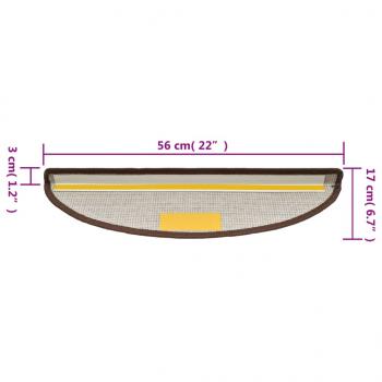 15 Stk. Treppenmatten Kaffeebraun 56 x 17 x 3 cm