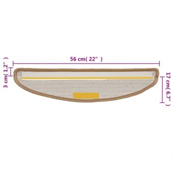 Treppenmatten 15 Stk. Beige 56x17x3 cm