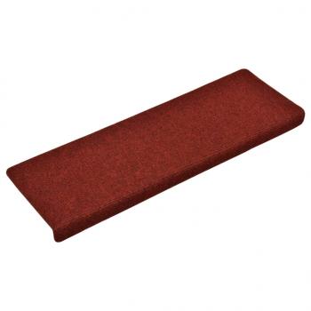 Treppenmatten 15 Stk. Nadelvlies 65x21x4 cm Rot