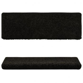 Teppich-Treppenstufen 15 Stk. 65x21x4 cm Schwarz