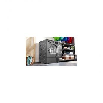 Bosch WQG2450R10 Serie 6 9kg A++ Wärmepumpentrockner, 60cm breit, AutoDry, LED-Display, Verflusungsanzeige, Automatikprogramm, Feuchtigkeitssensor, silber-schwarz