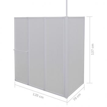 Duschwand L-Form 70x120x137 cm 4-teilig Faltbar 