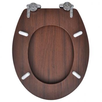 Toilettensitz MDF Deckel mit Absenkautomatik Design Braun