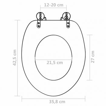 Toilettensitz MDF Deckel Schlichtes Design Schwarz