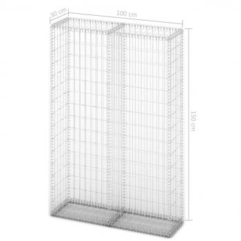 Steinkorb Gabione mit Deckeln Verzinkter Draht 150×100×30 cm 