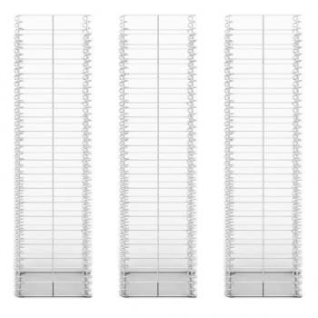 Gabionen-Set 3-tlg. Verzinkter Draht 25×25×100 cm 