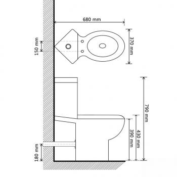 Toilette für Ecke Keramik Schwarz