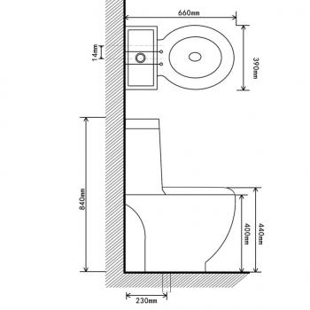 Toilette Rund Keramik Schwarz