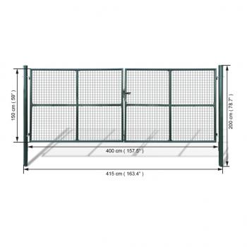 Gartentor Zauntor Gitterzaun Tor 415 x 200 cm / 400 x 150 cm