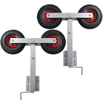 ARDEBO.de - Bootstrailer-Stützen Doppelrad 2er-Set 59-84 cm