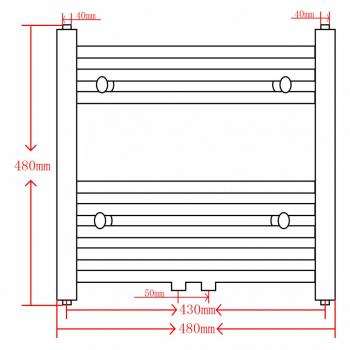 Handtuchheizkörper Warmwasser Gerade Grau 480x480 mm