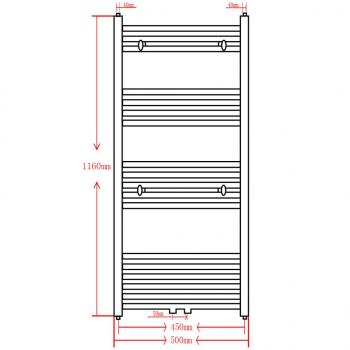 Handtuchheizkörper Warmwasser Gebogen Grau 500x1160 mm