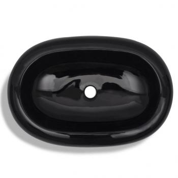 Keramik Waschbecken schwarz oval