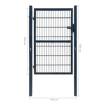 Zauntor Stahl 106x248 cm Anthrazit