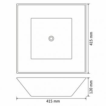 Waschbecken Quadratisch Keramik Weiß 41,5 x 41,5 x 12 cm