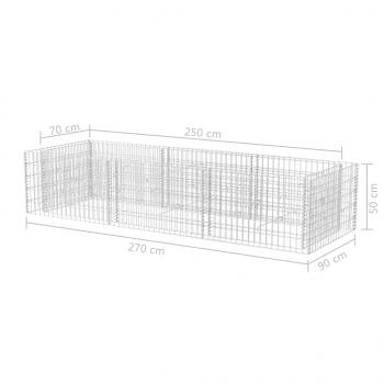 Gabionen-Hochbeet Stahl 270×90×50 cm