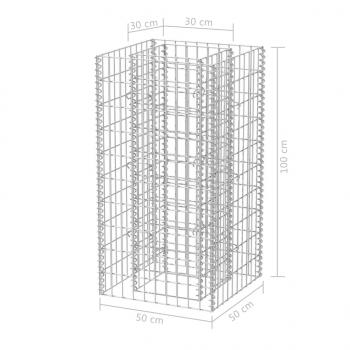 Gabionen-Hochbeet Stahl 50×50×100 cm