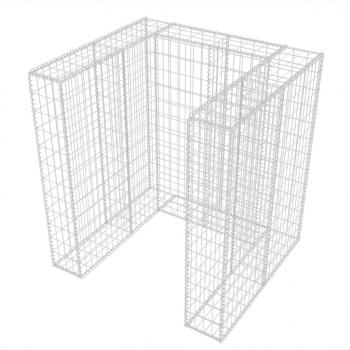 Gabionen-Mülltonnenverkleidung für 1 Tonne Stahl 110x100x120cm  