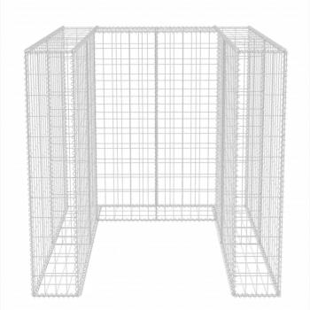 Gabionen-Mülltonnenverkleidung für 1 Tonne Stahl 110x100x120cm  