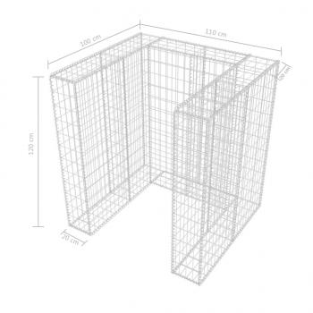 Gabionen-Mülltonnenverkleidung für 1 Tonne Stahl 110x100x120cm  