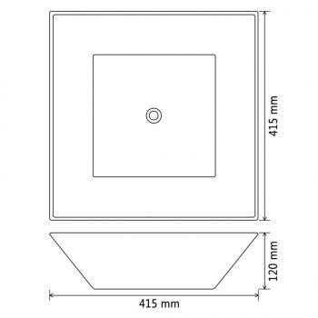 Waschbecken Keramik Quadratisch Schwarz 41,5 x 41,5 x 12 cm