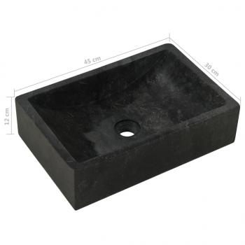 Waschbecken 45x30x12 cm Marmor Hochglanz-Schwarz