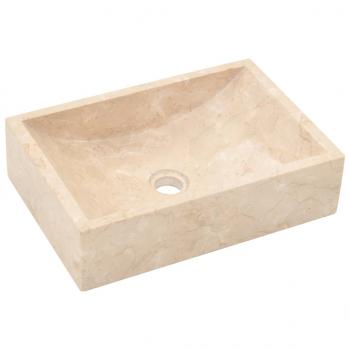 Waschbecken 45x30x12 cm Marmor Hochglanz-Creme