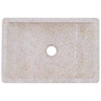 Waschbecken 45x30x12 cm Marmor Hochglanz-Creme