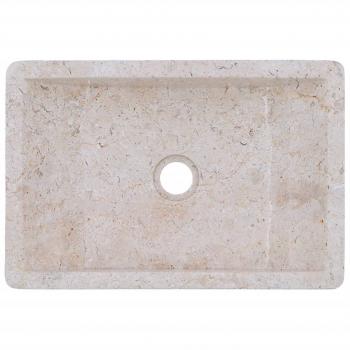 Waschbecken 45x30x12 cm Marmor Hochglanz-Creme