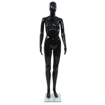 Weibliche Schaufensterpuppe mit Glassockel Schwarz 175 cm 