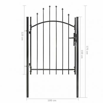 Gartentor Stahl 1x1,75 m Schwarz