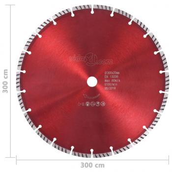 Diamant-Trennscheibe mit Turbo Stahl 300 mm