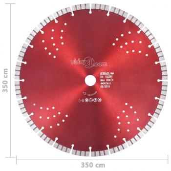 Diamant-Trennscheibe mit Turbo und Löchern Stahl 350 mm