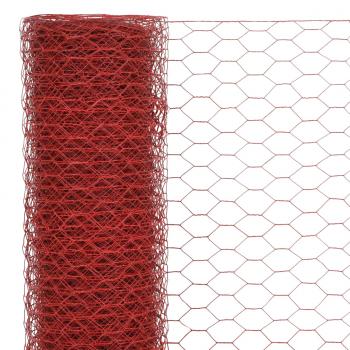 Drahtzaun Stahl mit PVC-Beschichtung 25x0,5 m Rot