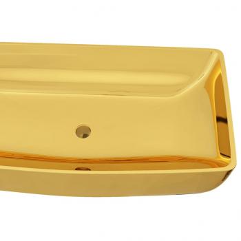 Waschbecken 71 x 38 x 13,5 cm Keramik Golden