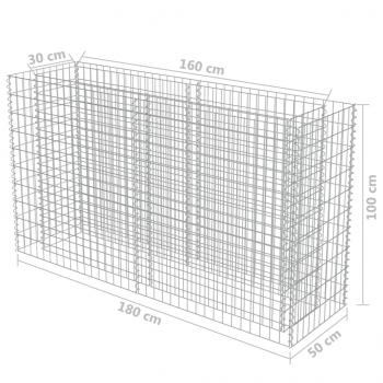  Gabionen-Hochbeet Verzinkter Stahl 180×50×100 cm