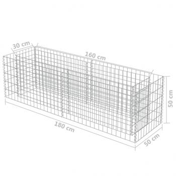  Gabionen-Hochbeet Verzinkter Stahl 180×50×50 cm