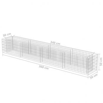 Gabionen-Hochbeet Verzinkter Stahl 360×50×50 cm