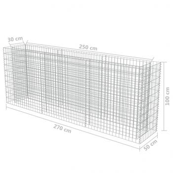 Gabionen-Hochbeet Verzinkter Stahl 270×50×100 cm