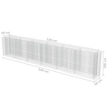 Gabionen-Hochbeet Verzinkter Stahl 540×50×100 cm